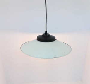 Farmhouse Salvaged White Enamel Pendant Light