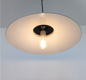 Farmhouse Salvaged White Enamel Pendant Light