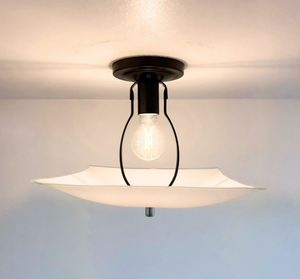 Modern Farmhouse Frosted Glass Bowl Ceiling Light
