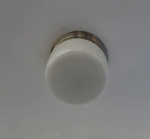 Simple Cottage Opal Schoolhouse Drum Ceiling Light