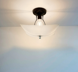 Modern Farmhouse Frosted Glass Bowl Ceiling Light