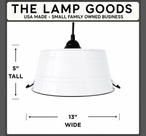 White Enamel Country Barn Pendant Light