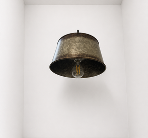 Copper-Edge Bronze Toned Farm Drum Wall Sconce