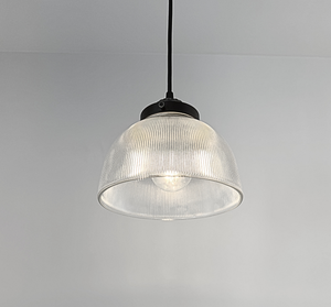 Vintage Thin Holophane Pendant Light