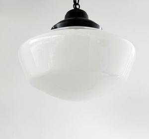 Heirloom Farmhouse Milk Glass Schoolhouse Pendant