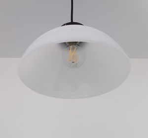 Vintage Wicker Milk Glass Pendant