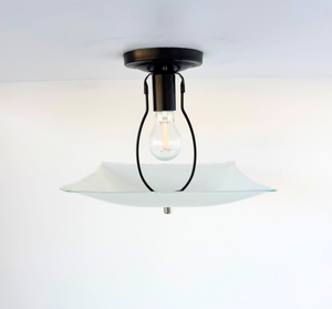 Modern Farmhouse Frosted Glass Bowl Ceiling Light