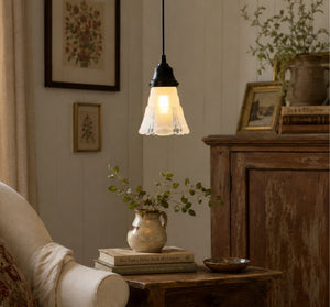 Curtain Drape Clear and Frost Flare Pendant