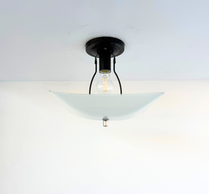 Modern Farmhouse Frosted Glass Bowl Ceiling Light