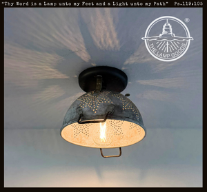 Vintage Colander Starburst Ceiling Light