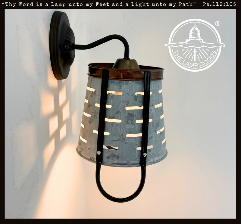 Copper Band Galvanized Bucket Wall Sconce
