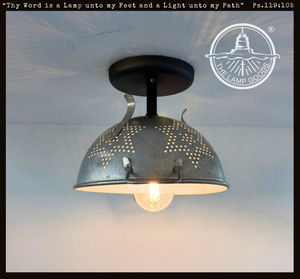 Vintage Colander Starburst Ceiling Light