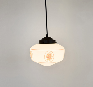 Vintage Victorian Rose Schoolhouse Pendant Light