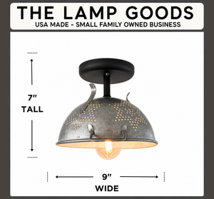 Vintage Colander Starburst Ceiling Light