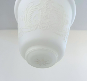 Etched Floral Scrollwork Vintage Glass Pendant | 7" - The Lamp Goods