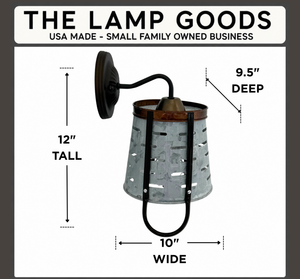 Copper Band Galvanized Bucket Wall Sconce