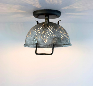 Vintage Colander Starburst Ceiling Light