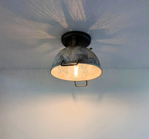 Vintage Colander Starburst Ceiling Light