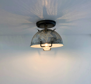 Vintage Colander Starburst Ceiling Light