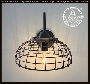 Rustic Industrial Wire Cage Sconce