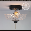 Petite Sunflower Diamond Cut Antique Glass Ceiling Light