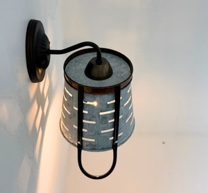 Copper Band Galvanized Bucket Wall Sconce