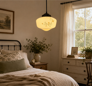 Vintage Cherry Blossom Schoolhouse Pendant Light