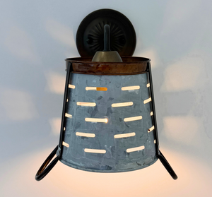 Copper Band Galvanized Bucket Wall Sconce
