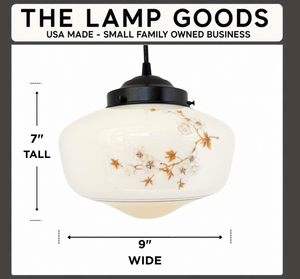 Vintage Cherry Blossom Schoolhouse Pendant Light