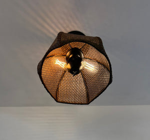 Harvest Weave Dark Rattan Ceiling Light