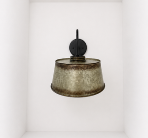 Copper-Edge Bronze Toned Farm Drum Wall Sconce