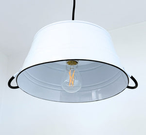 White Enamel Country Barn Pendant Light