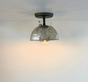 Vintage Colander Starburst Ceiling Light