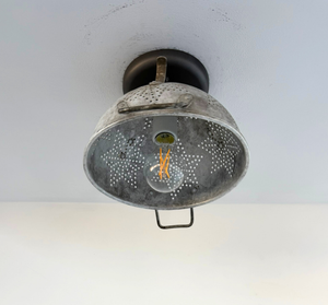 Vintage Colander Starburst Ceiling Light