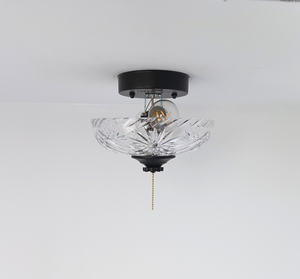Petite Sunflower Diamond Cut Antique Glass Ceiling Light