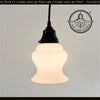 Single Vintage Milk Glass Heavy Bell Pendant