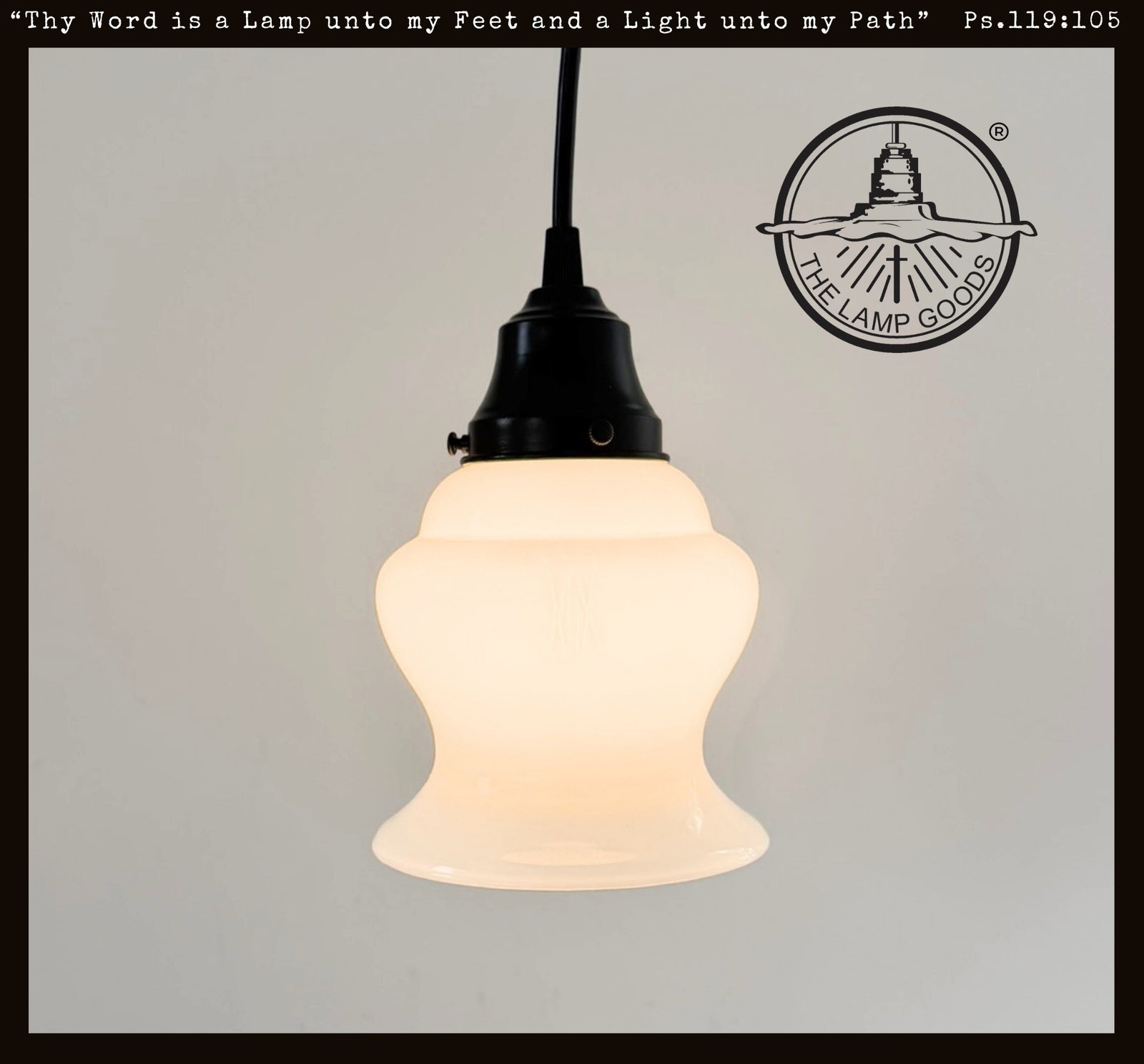 Single Vintage Milk Glass Heavy Bell Pendant