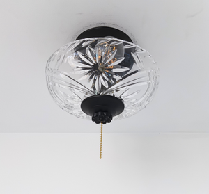 Petite Sunflower Diamond Cut Antique Glass Ceiling Light