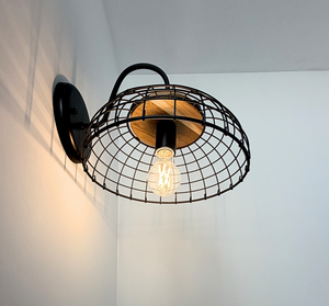 Rustic Industrial Wire Cage Sconce