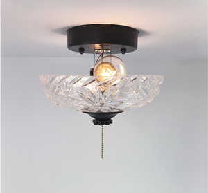 Petite Sunflower Diamond Cut Antique Glass Ceiling Light