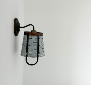 Copper Band Galvanized Bucket Wall Sconce