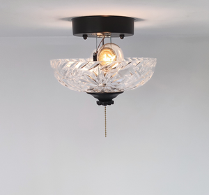 Petite Sunflower Diamond Cut Antique Glass Ceiling Light