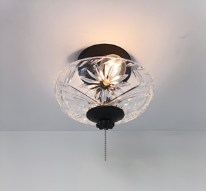 Petite Sunflower Diamond Cut Antique Glass Ceiling Light