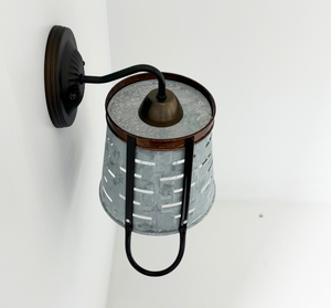 Copper Band Galvanized Bucket Wall Sconce