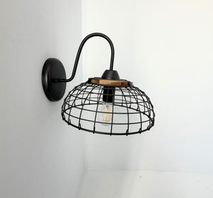 Rustic Industrial Wire Cage Sconce