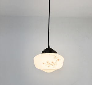 Vintage Cherry Blossom Schoolhouse Pendant Light
