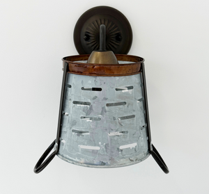 Copper Band Galvanized Bucket Wall Sconce