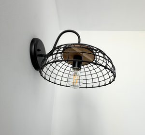 Rustic Industrial Wire Cage Sconce