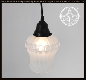Vintage Frosted Glass Bubble-Ring Pendant Light