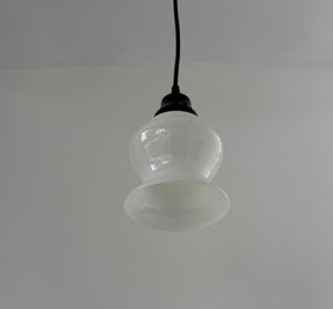 Single Vintage Milk Glass Heavy Bell Pendant